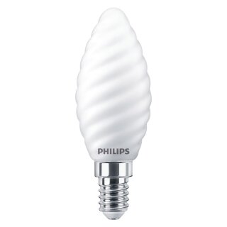 Philips LED Filament Kerze gedreht 4,5W = 40W E14 matt 470lm 840 neutralweiß 4000K DIMMBAR