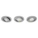 3 x Philips LED Einbauleuchten Asterope Aluminium Ø12cm 3 x 4,5W 1500lm warmweiß 3000K 40° schwenkbar dimmbar