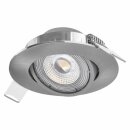 Emos LED Einbaustrahler Nickel gebürstet Ø8cm 5W = 50W 450lm neutralweiß 4000K 100° schwenkbar