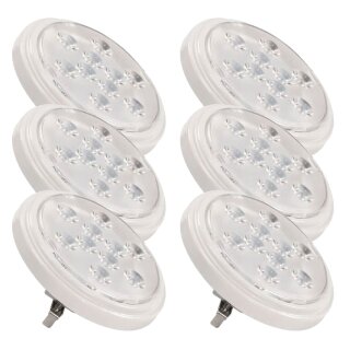 6 x SLV LED Leuchtmittel Reflektor QR111 9W G53 12V 720lm 827 warmweiß 2700K Spot 13°