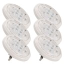 6 x SLV LED Leuchtmittel Reflektor QR111 9W G53 12V 720lm 827 warmweiß 2700K Spot 13°