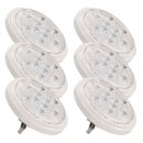 6 x SLV LED Leuchtmittel Reflektor QR111 9W G53 12V 720lm 827 warmweiß 2700K Spot 13°