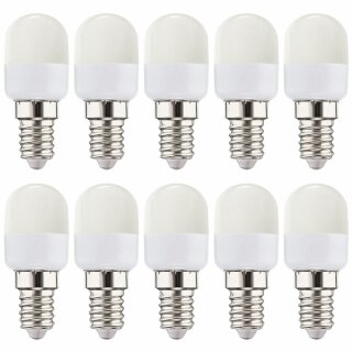 10 x LED Leuchtmittel T26 Kühlschranklampe 1,5W = 15W E14 matt 135lm 927 warmweiß 2700K Ra>90