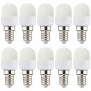 10 x LED Leuchtmittel T26 Kühlschranklampe 1,5W = 15W E14 matt 135lm 927 warmweiß 2700K Ra>90