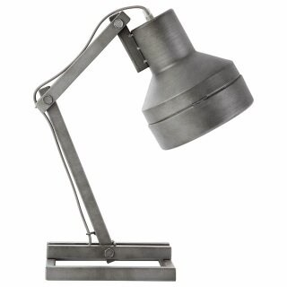 Brilliant Tischleuchte Hardwork Edelstahl gebürstet max. 30W E27 ohne Leuchtmittel mit Schalter schwenkbar