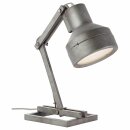 Brilliant Tischleuchte Hardwork Edelstahl gebürstet max. 30W E27 ohne Leuchtmittel mit Schalter schwenkbar
