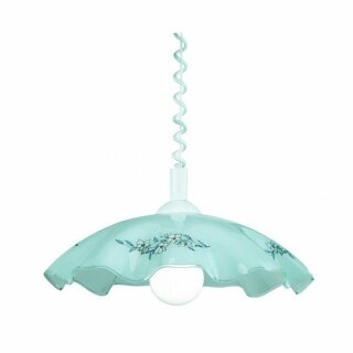 GLOBO Pendelleuchte 1508 Blau mit Blumenmuster für max. 1 x 60W E27 ohne Leuchtmittel