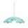 GLOBO Pendelleuchte 1508 Blau mit Blumenmuster für max. 1 x 60W E27 ohne Leuchtmittel