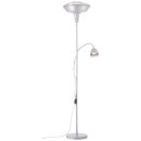 Brilliant Deckenfluter Caleb Zink Antik max. 60W E27 ohne Leuchtmittel mit Schalter & Lesearm