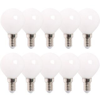 10 x Majestic LED Leuchtmittel Tropfen P45 5W = 40W E14 opal 470lm warmweiß 2700K DIMMBAR
