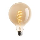 LED Spiral Filament Leuchtmittel G125 Globe 5W E27 Rauchglas 130lm extra warmweiß 1800K DIMMBAR