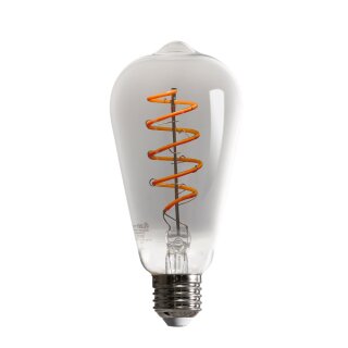 LED Spiral Filament Leuchtmittel ST64 Edison 5W E27 Rauchglas 100lm extra warmweiß 1800K DIMMBAR