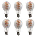 6 x LED Spiral Filament Leuchtmittel A60 Birne 5W E27 Rauchglas 100lm extra warmweiß 1800K DIMMBAR