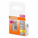 Osram LED Leuchtmittel Stiftsockellampe 2W = 20W G4 klar 12V 200lm FS warmweiß 2700K 320° DIMMBAR