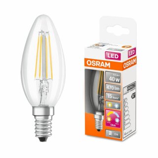 Osram LED Filament Leuchtmittel Kerze 5W = 40W E14 klar 470lm FS Relax & Active per Lichtschalter warmweiß & kaltweiß