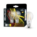 2 x Bellalux LED Filament Leuchtmittel CLA60 Birnenform 7W = 60W E27 klar 806lm warmweiß 2700K FS