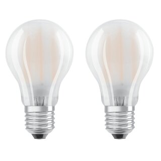 2 x Osram LED Filament Leuchtmittel Classic A60 Birne 11W = 100W E27 matt 1521lm FS warmweiß 2700K