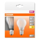 2 x Osram LED Filament Leuchtmittel Classic A60 Birne 11W = 100W E27 matt 1521lm FS warmweiß 2700K