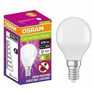 Osram LED Leuchtmittel Tropfen 5,5W = 40W E14 matt 470lm 840 Neutralweiß 4000K Antibakteriell