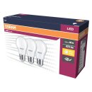 3 x Osram LED Leuchtmittel Classic A55 Birnenform 5,5W = 40W E27 Opal mat 470lm warmweiß 2700K