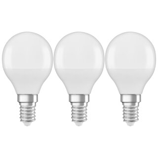 3 x Osram LED Leuchtmittel P45 Tropfen 5,5W = 40W E14 matt 470lm FS 840 Neutralweiß 4000K