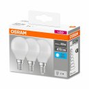 3 x Osram LED Leuchtmittel P45 Tropfen 5,5W = 40W E14 matt 470lm FS 840 Neutralweiß 4000K