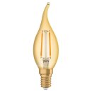 Osram LED Filament Vintage 1906 Windstoßkerze 1,5W = 12W E14 Gold 120lm extra warmweiß 2400K