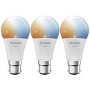 3 x Ledvance LED Smart+ Leuchtmittel Birne A60 9W = 60W B22d matt 806lm Tunable White 2700-6500K Dimmbar App Google Alexa WiFi