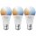 3 x Ledvance LED Smart+ Leuchtmittel Birne A60 9W = 60W B22d matt 806lm Tunable White 2700-6500K Dimmbar App Google Alexa WiFi