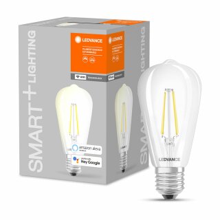 Ledvance LED Smart+ Filament Edison ST64 6W = 60W E27 klar 806lm warmweiß 2700K Dimmbar App Google Assistant WiFi