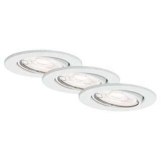 3 x Briloner LED Einbaustrahler Weiß IP23 5W GU10 400lm warmweiß CCT 2000K/2500K/3000K schwenkbar