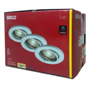 3 x Briloner LED Einbaustrahler Weiß 5,5W GU10 460lm warmweiß 3000K dimmbar schwenkbar