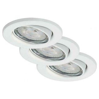 3 x Briloner LED Einbaustrahler Weiß 5,5W GU10 460lm warmweiß 3000K dimmbar schwenkbar