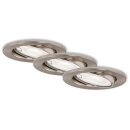 3 x Briloner LED Einbaustrahler Nickel matt 5W GU10 400lm...