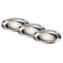 3 x Briloner LED Einbaustrahler Chrom IP23 3,5W GU10 350lm warmweiß 3000K schwenkbar