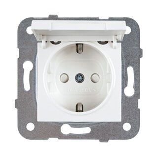 Panasonic Viko Karre-Meridian Schutzkontakt-Steckdose Reinweiß mit Deckel