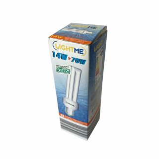 LightMe ESL Energiesparlampe Röhre 14W = 70W E27 800lm warmweiß 2700K