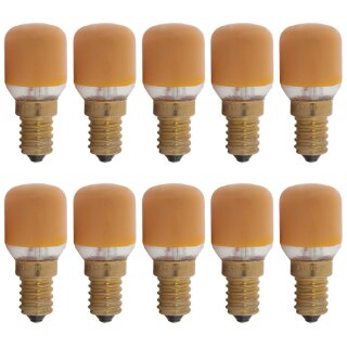 10 x Leuci Glühbirne T25 Röhre 25W E14 Glühlampe 25 Watt Orange