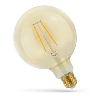 Spectrum LED Filament Leuchtmittel Globe G125 5W E27 Gold gelüstert 470lm extra warmweiß 2400K