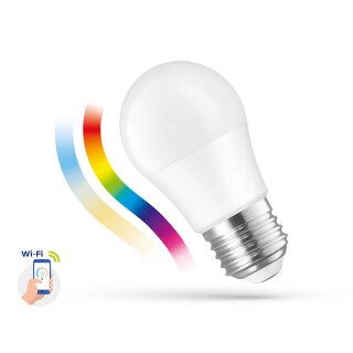 Spectrum LED Smart Leuchtmittel P45 Tropfen 5W E27 matt 520lm RGBW 2700-6500K CCT Dimmbar App Alexa Google WiFi