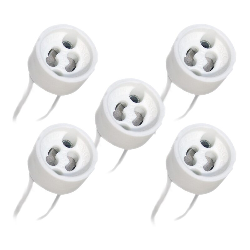 5 x GU10 Fassung Keramik Lampenfassung LED Halogen mit Kabel 5 x GU10 Fassung Keramik Lampenfassung LED Halogen mit Kabel