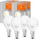 4 x Ledvance LED Smart+ Leuchtmittel Tropfen 4,9W = 40W E14 matt 470lm warmweiß 2700K Dimmbar App Google Alexa WiFi