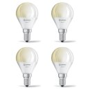 4 x Ledvance LED Smart+ Leuchtmittel Tropfen 4,9W = 40W E14 matt 470lm warmweiß 2700K Dimmbar App Google Alexa WiFi