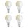 4 x Ledvance LED Smart+ Leuchtmittel Tropfen 4,9W = 40W E14 matt 470lm warmweiß 2700K Dimmbar App Google Alexa WiFi