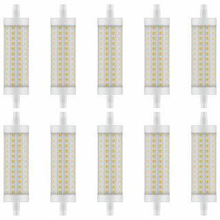 10 x Bellalux LED Leuchtmittel Stabform 118mm 12,5W = 100W R7s klar 1521lm warmweiß 2700K