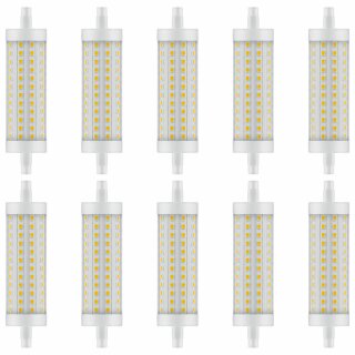 10 x Bellalux LED Leuchtmittel Stabform 118mm 12,5W = 100W R7s klar 1521lm warmweiß 2700K