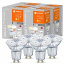 4 x Ledvance LED Smart+ Glas Reflektor PAR16 4,9W = 50W GU10 350lm warmweiß 2700K 45° Dimmbar App Google Alexa WiFi