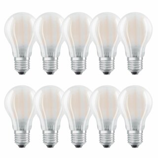 10 x Bellalux LED Filament Leuchtmittel Classic A60 Birnenform 7W = 60W E27 matt 806lm 840 neutralweiß 4000K