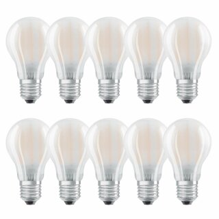 10 x Bellalux LED Filament Leuchtmittel Classic A60 Birnenform 7W = 60W E27 matt 806lm 840 neutralweiß 4000K