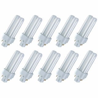 10 x Osram Dulux D/E 26W/865 Lumilux Cool Daylight Sockel G24q-3 26 Watt Energiesparlampe 4 Pins